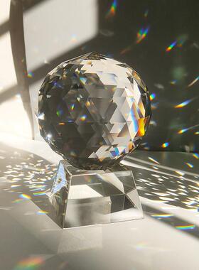 水晶球饰品玻璃多面球彩虹机折射水晶摄影道具女孩简单现代装饰