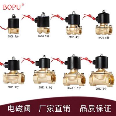 余姚BOPU博普电磁阀2W-160-15/220V两位两通常闭水阀25324050/24V