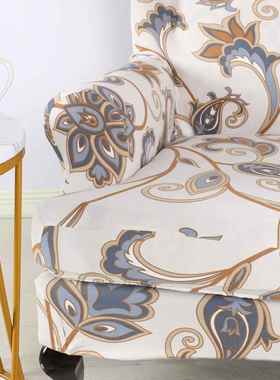 跨境弹力印花老虎套椅套凳全包单人翼背IZV蒙发罩美式斯佳老沙虎