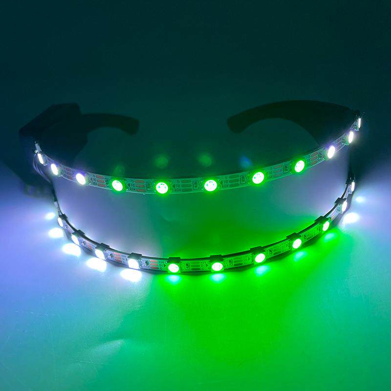 Led发光dj眼镜酷炫七彩圆弧科技眼镜酒吧蹦迪电音节演出道具夜场