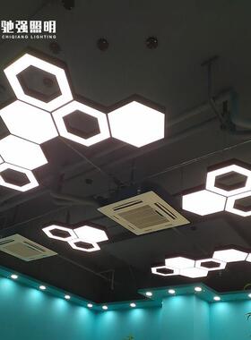六角形吊灯Led形状灯蜂窝蜂窝异形灯健身房工业风格菱形六角形灯