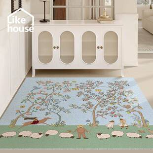 法式 海蒂小清新入户大门丝圈地垫客厅防滑脚垫PVC定制门口玄关垫