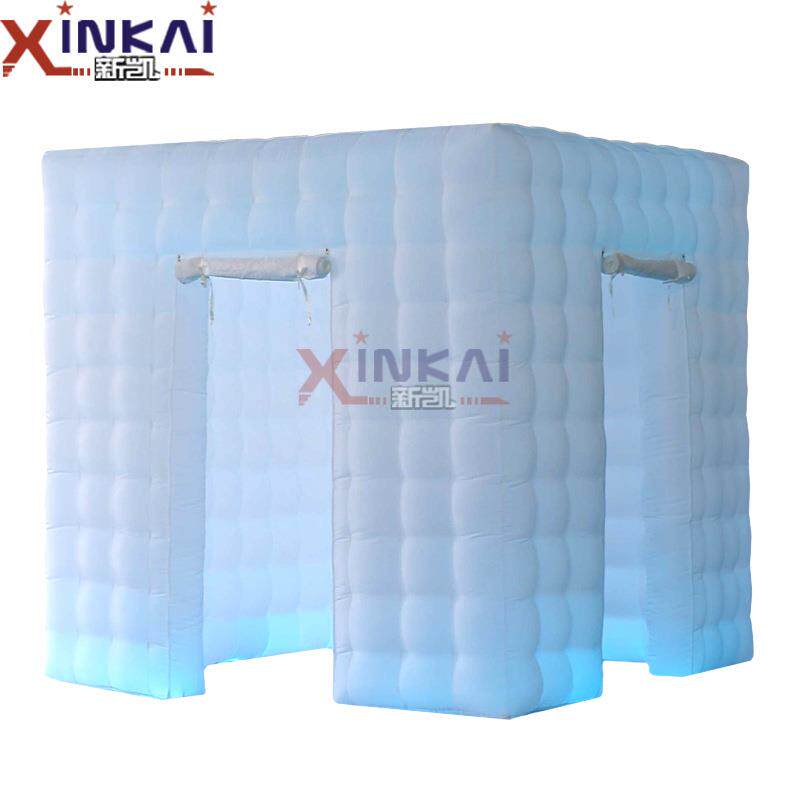 外贸爆款 便携式广告展览气模16色灯光摄影棚 充气灯光异形照相亭