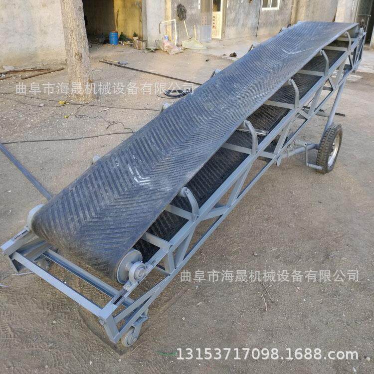 砂散料槽型传送机 定做麻袋包入库运输机 物流装卸皮带输送机