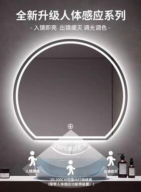 异形le装d智化妆镜挂墙式梳能妆镜卧室现代用简约带灯玄关家302饰