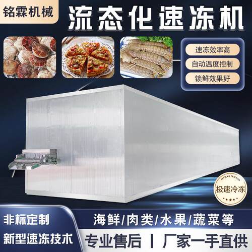 提拉米苏蛋糕流态化速冻机南瓜包速冻设备鸡排鸡柳速冻流水线