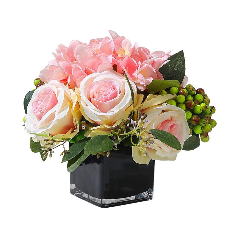 仿真花假花餐桌客厅装饰品摆件花束盆栽酒店茶几台花摆设摄影道具