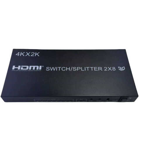 4K HDMI 电脑二进八出切换分配器2进8出Switch视频分配器splitter