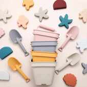 玩具度假铲沙滩沙丹麦桶套装 水桶儿童硅胶挖戏水ins海边宝宝北欧