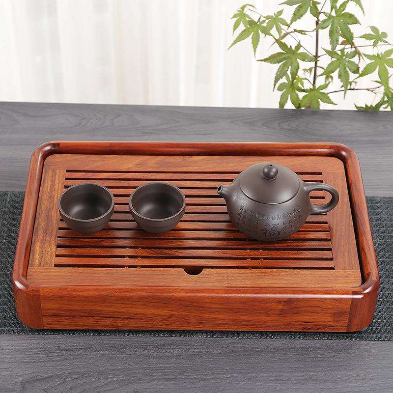 简约小号盛水茶盘家用茶台花梨黑檀实木储水迷你茶海茶具套装干泡