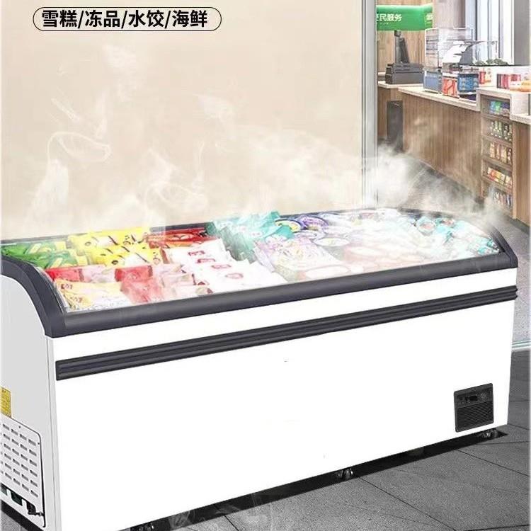 商用超市冷冻组合岛柜玻璃移门卧式展示柜大容量饺子冻品冰柜