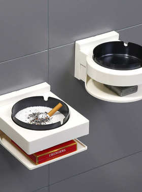 A2726卫生间烟灰缸免打孔壁挂式时尚烟灰缸盒厕所不锈钢烟灰盒