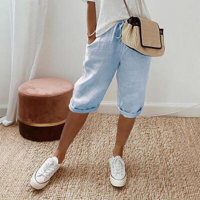Cute Outfits Summer 2026 New Women's Cotton and Linen Pocket