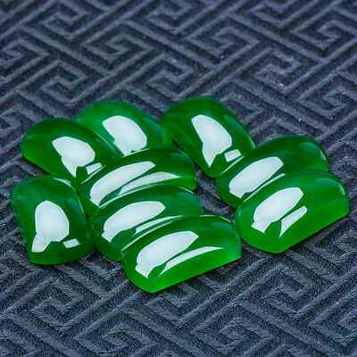 正品马鞍和田玉碧玉弧形戒面手工打磨玉质冰莹亮丽戒指吊坠裸石