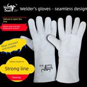 10双焊兽全牛皮电焊手套冬季 加厚焊工焊接防护用品耐高温防烫柔软