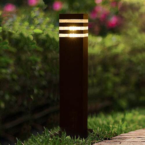 日本进口户外防水草地灯方形LED灯简约现代庭院灯花园公园路灯插