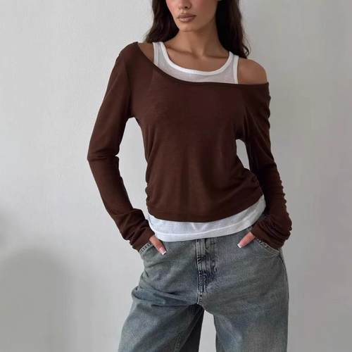 Long skirt women's round neck flared sleeve pleated dress