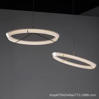 西班牙Vibia简约餐厅吊灯设计师艺术北欧别墅客厅卧室圆环LED灯具