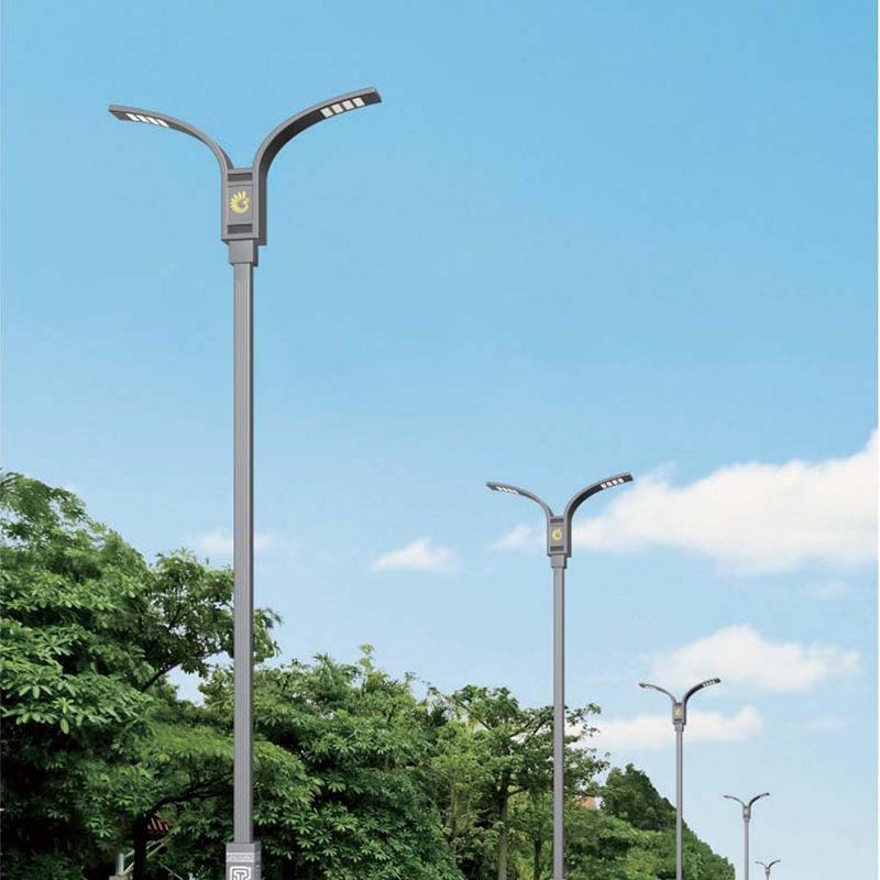 双臂led路灯高低臂高杆灯双头户外市电220V工程照明广场6米8米