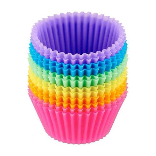 12pcs Silicone Cake Mold Round Muffin Cupcake Baking 蛋糕模