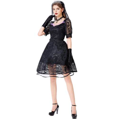 Black Lace Ghost Bride Vampire Devil Dress