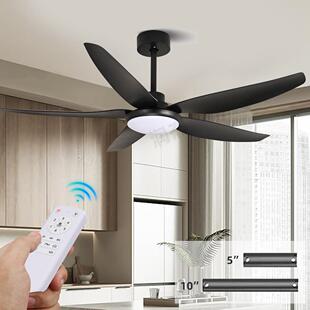 风扇灯现代简约吸顶吊扇灯客厅卧室房间灯带风扇一体意式电扇吊灯