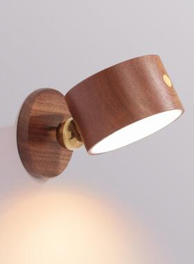 简约木质台灯USB充电触摸磁吸LED夜灯起夜喂奶护眼调光氛围床头灯