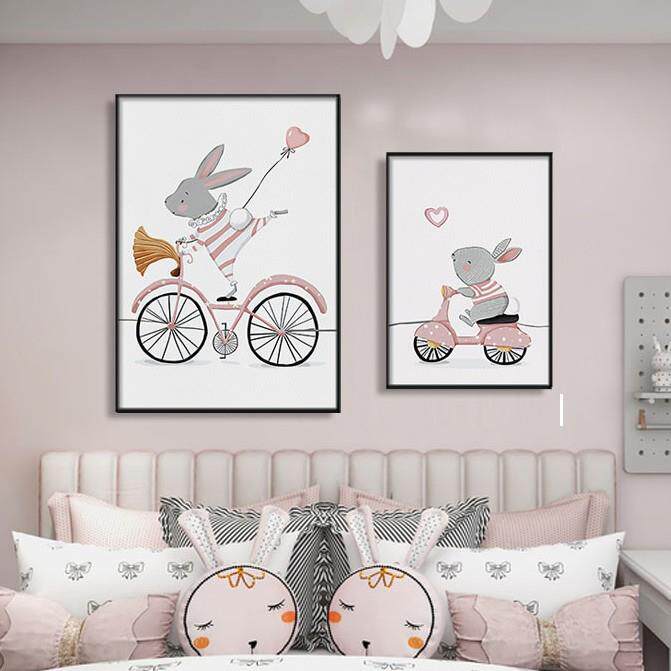 儿童房装饰画2022新款床头挂画现代卧室画卡通男孩女孩壁画餐厅画
