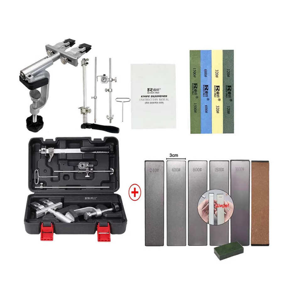 新款荡 金刚石rx009刀膏炘双抛光ruixin+器磨刀磨石睿条夹头四条