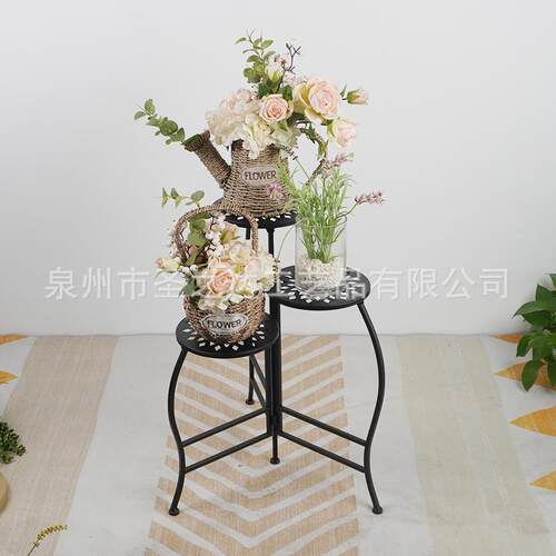 北欧室内植物架落地式阳台花架折叠花盆架露台金属铁艺多层挂架