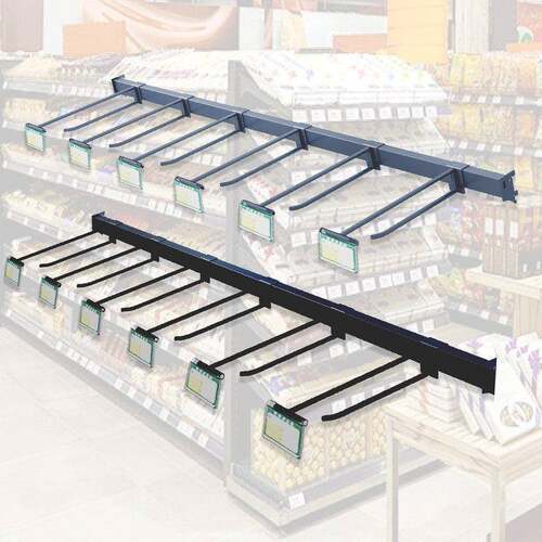超市货架挂钩横梁零食调料饰品挂杆展示架双线钩方管横杆挂架配件