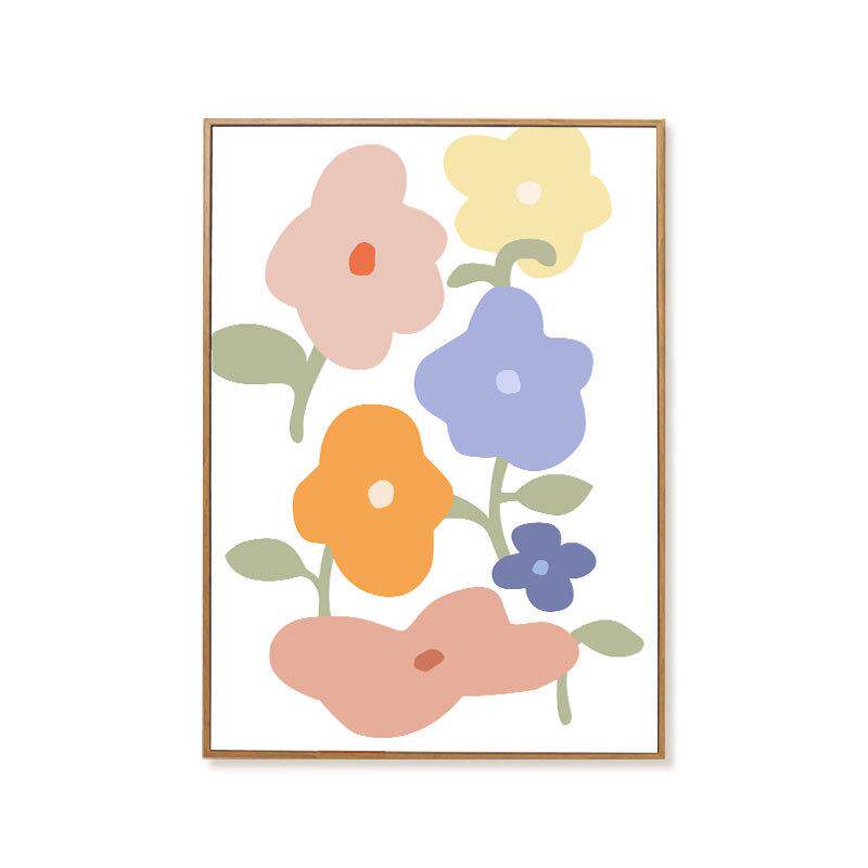 北欧小清新女生房间装饰画ins卧室挂画原木风治愈系花朵床头摆画