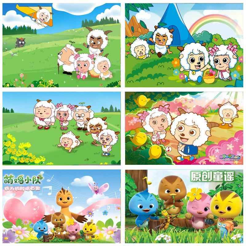喜羊羊与灰太狼海报美羊羊萌鸡小队麦奇动画图片儿童房间装饰贴画图片