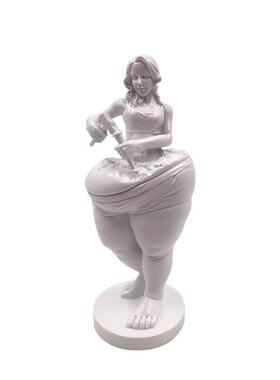 瑜伽馆创意礼品胖女人女神摆件美容院养生馆前台摆件树脂工艺品