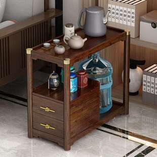 沙发边几角几移动茶台茶桌边柜侧柜实木烧水茶水柜架小茶几小桌子
