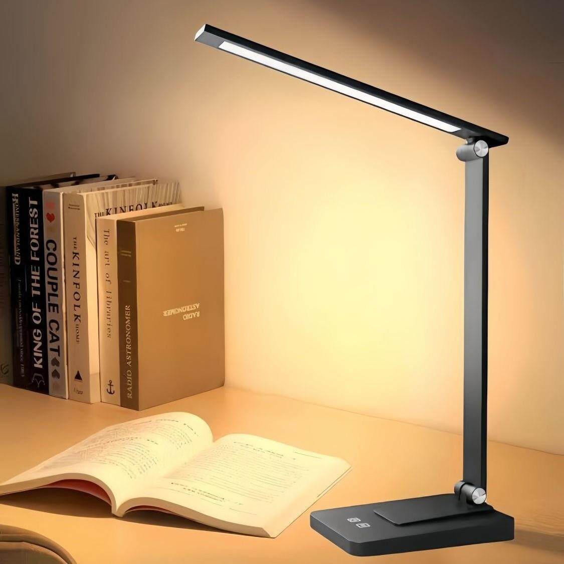 新款直销充电台灯led护眼灯学生学习专用 充插两用折叠无线充电灯