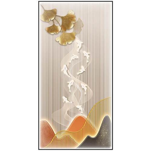 现代入户玄关装饰画新厅高档竖版l客ed灯画中式111LED-F走廊过九