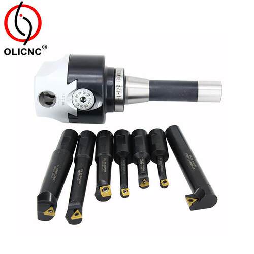 钻铣床F1镗孔器2寸3寸镗头套装BT/MT/R8机夹刀7PCS
