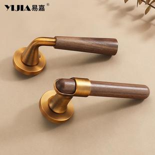 桃木卧室中72F030 门锁室内房磁吸分体门把手复静古音家间用房 7式