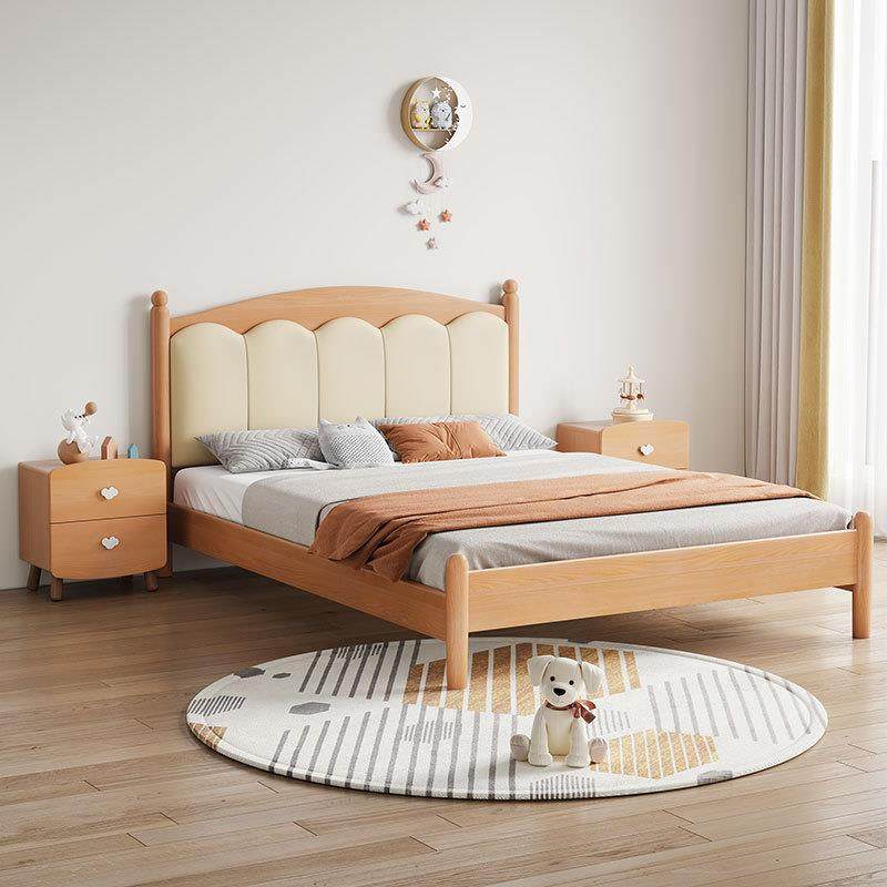 床实木床双人床主卧现代简约全实木软1米8单人卧室1.BNW米5包床