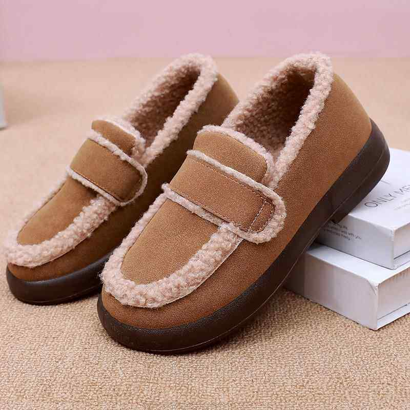 正品北京布鞋女棉鞋2024冬季老加新款妈加绒厚保暖平底豆豆鞋防滑