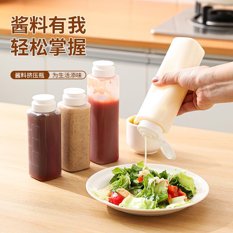 厨房调料可视刻度控量防漏保鲜番茄酱蚝油蜂蜜沙拉酱料挤压瓶现货