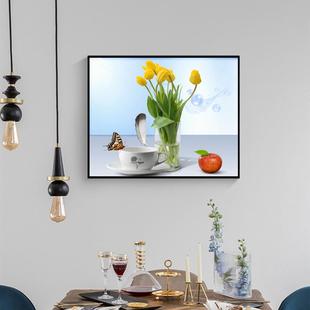 Z655餐厅厨房电表箱装饰画遮挡配电箱电闸盒水果图酒杯组合套装免