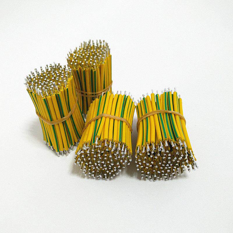 厂家直销常规0.75平方 180MM环保黄绿线 连接导线双头镀锡焊接线