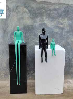 现代简约样板房切面人物装饰品客厅玄关几何体装饰摆设创意艺术品