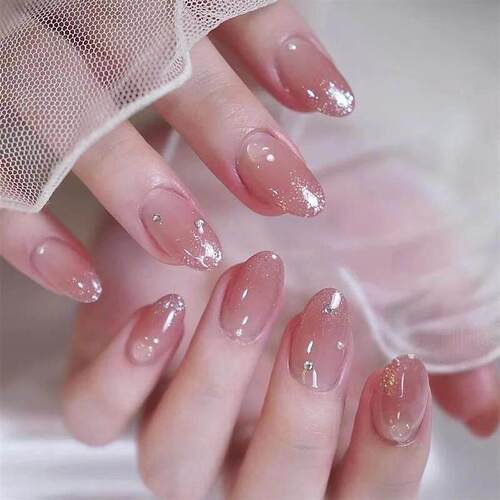 24pc wearable french gradient white orange nails set press o