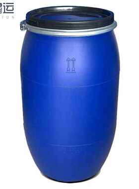 穆运法兰桶化工塑料桶抱箍泔水桶储存水罐搅拌桶200L法兰桶【无手