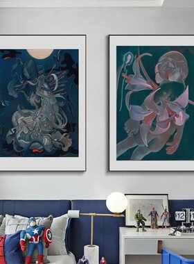 James Jean当代潮流版画小众艺术油画客厅书房装饰画卧室墙壁挂画