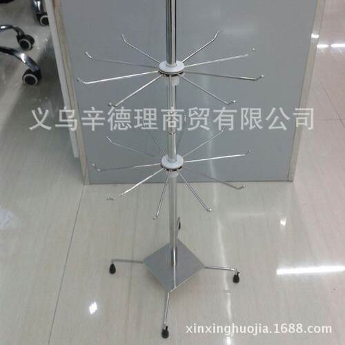 义乌货架厂家直销大量供应三层挂钩旋转饰品架首饰架展示架铁架