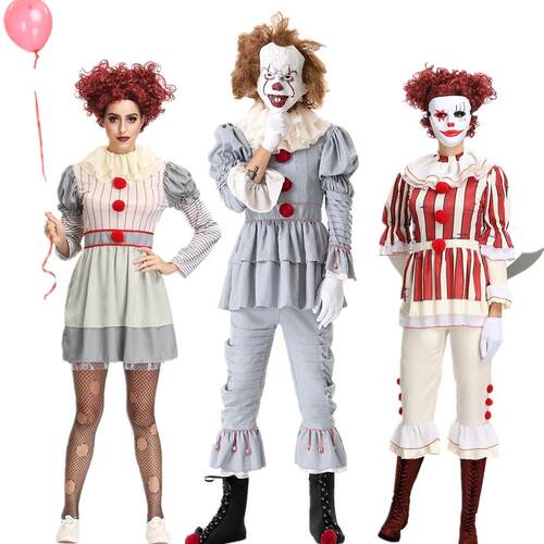 情侣男女小丑回魂COS佩尼怀斯Cosplay 万圣节服装小丑Pennywise